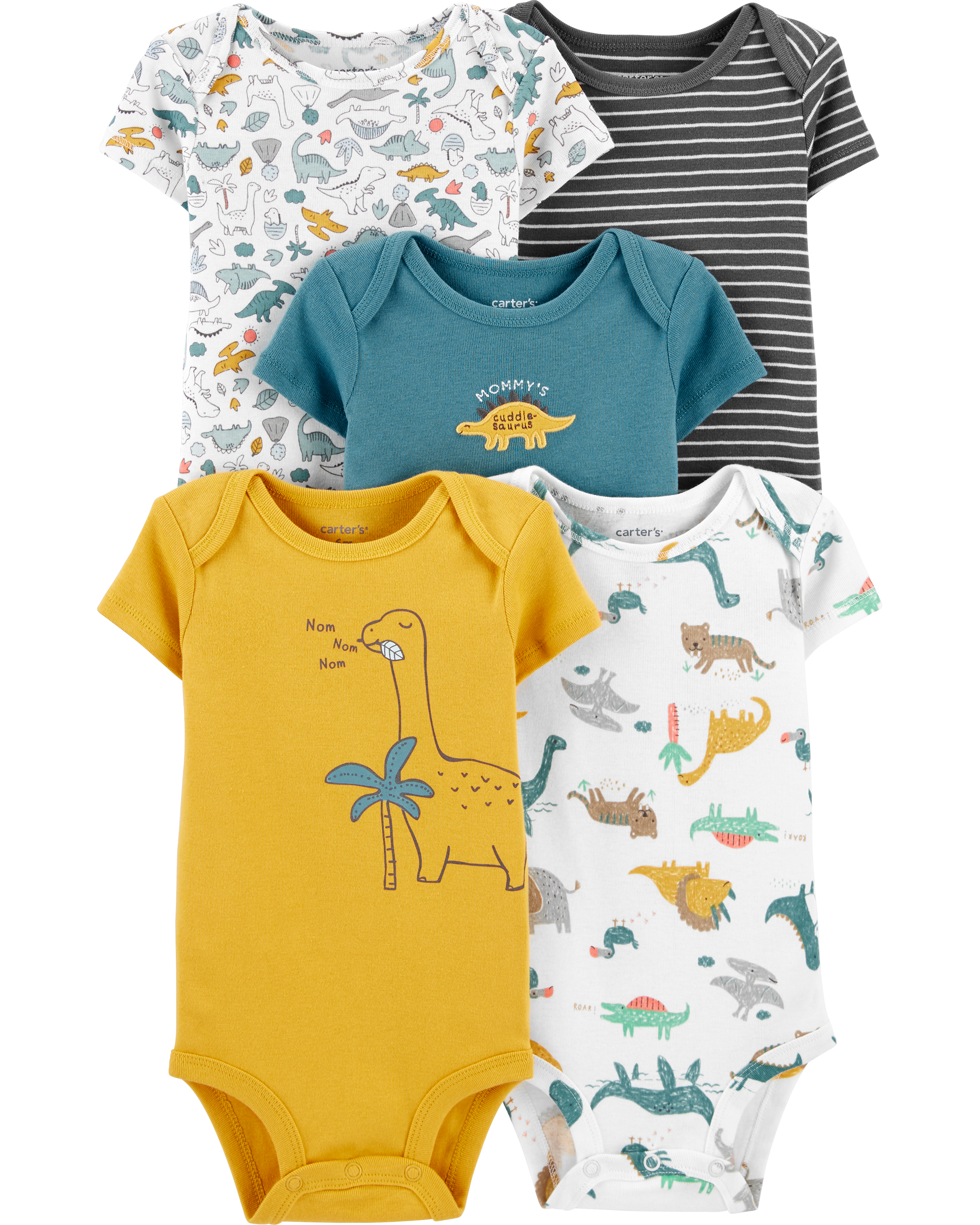 Carter\'s Set 5 body bebelus Dinozaur