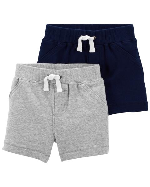 Carter's Set 2 piese pantaloni scurti gri bleumarin