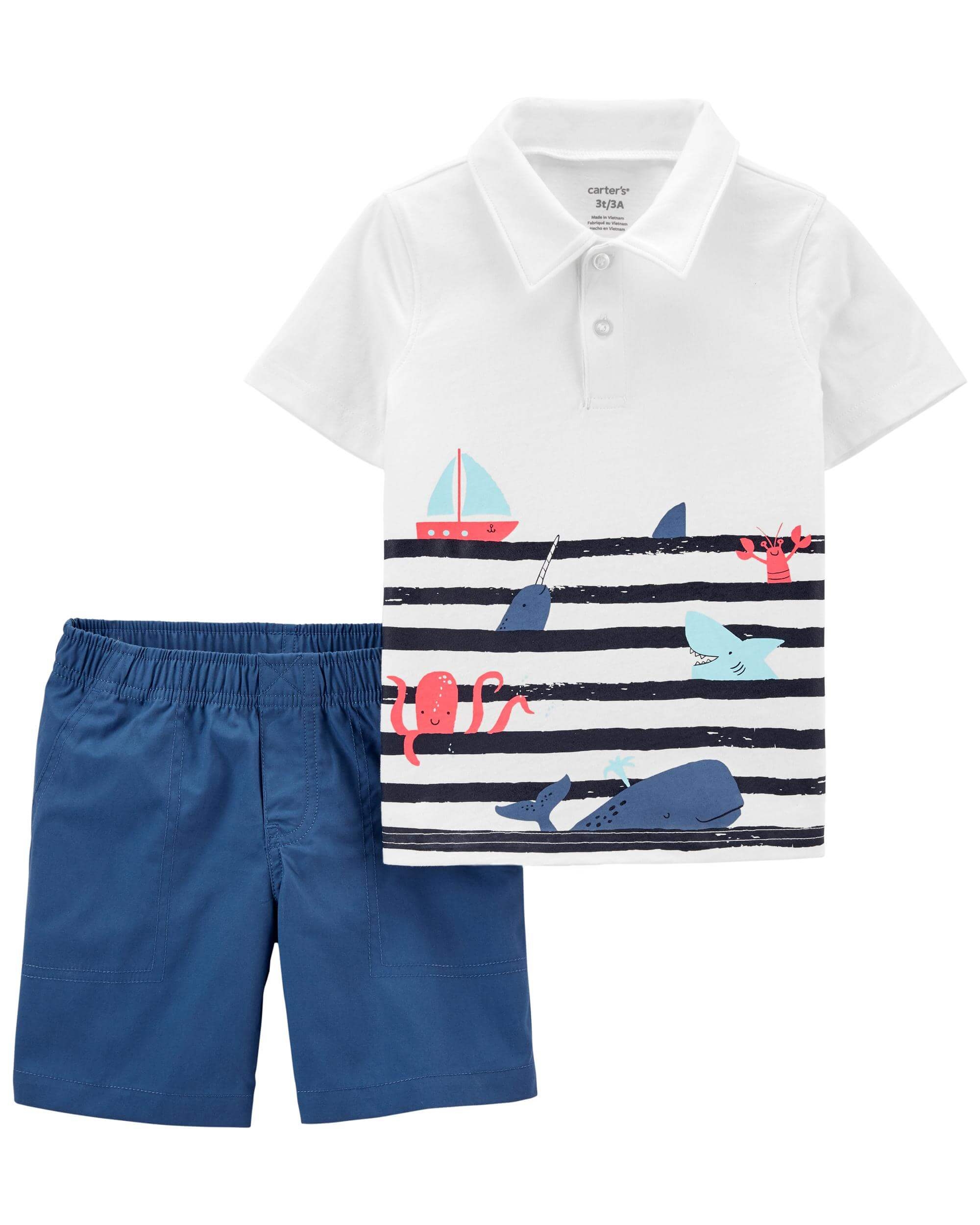 Carter's Set 2 piese tricou si pantaloni scurti