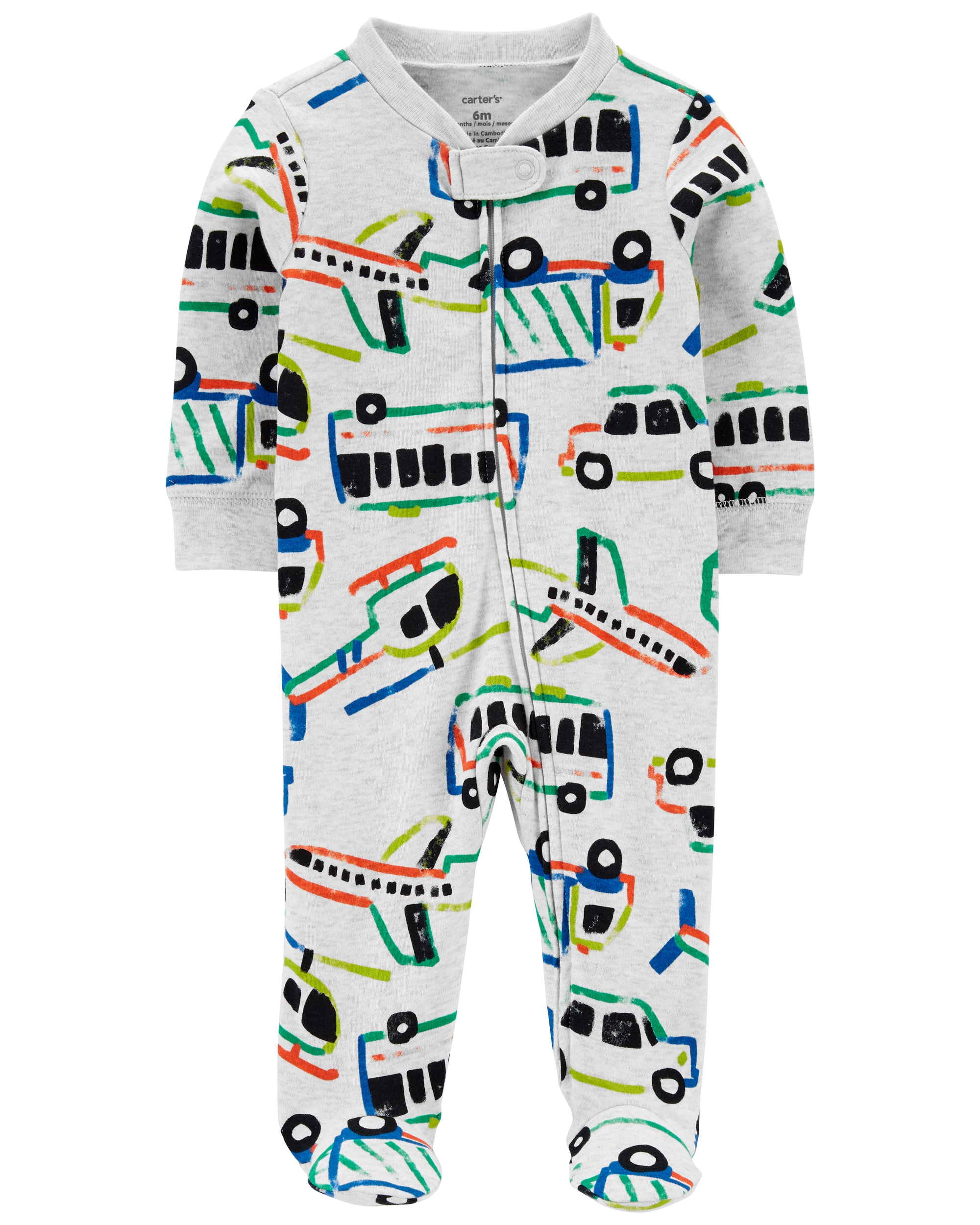 Pijama cu fermoar reversibil Transport Carter's imagine 2022