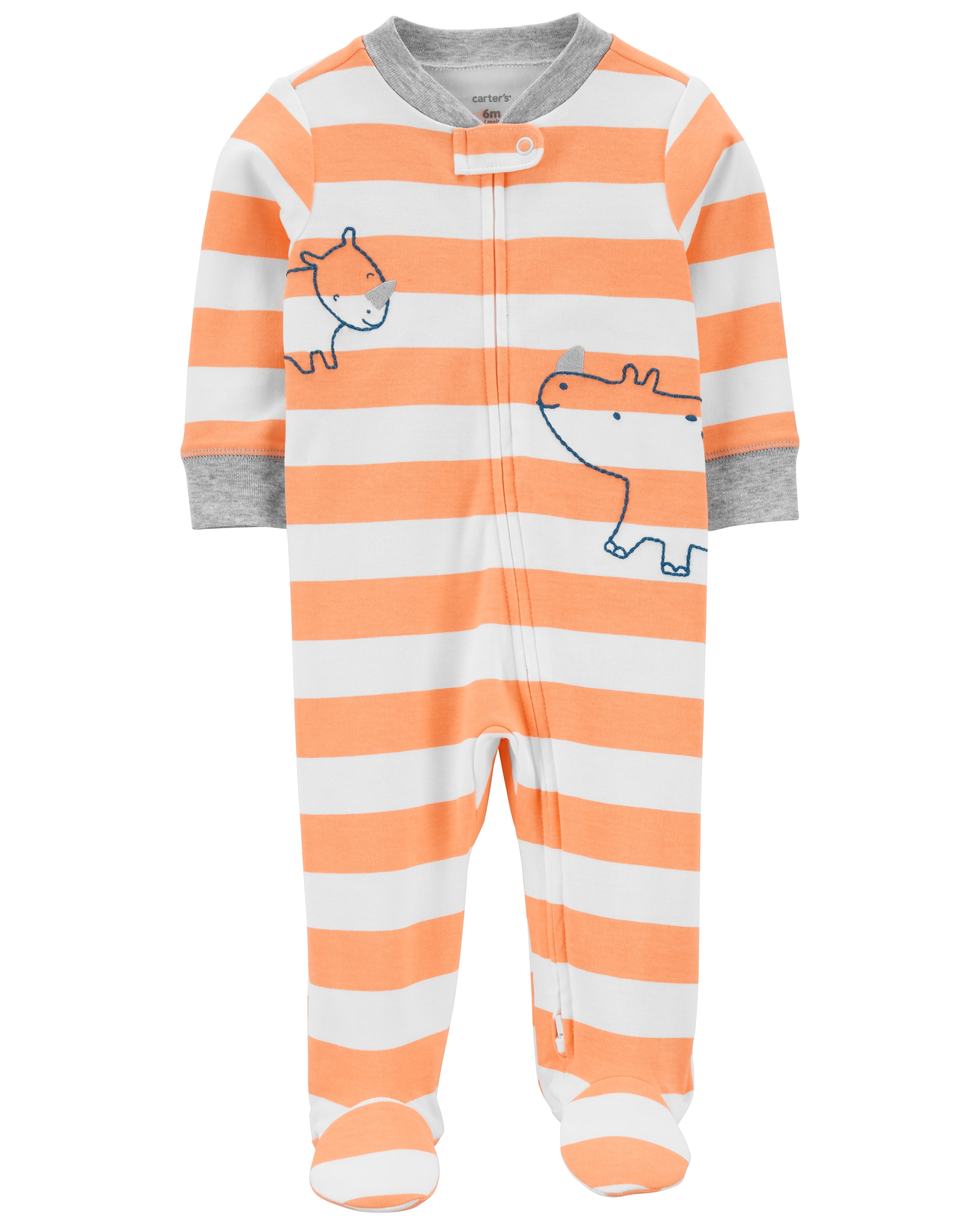 Pijama cu fermoar reversibil Hipopotam Carter's imagine 2022