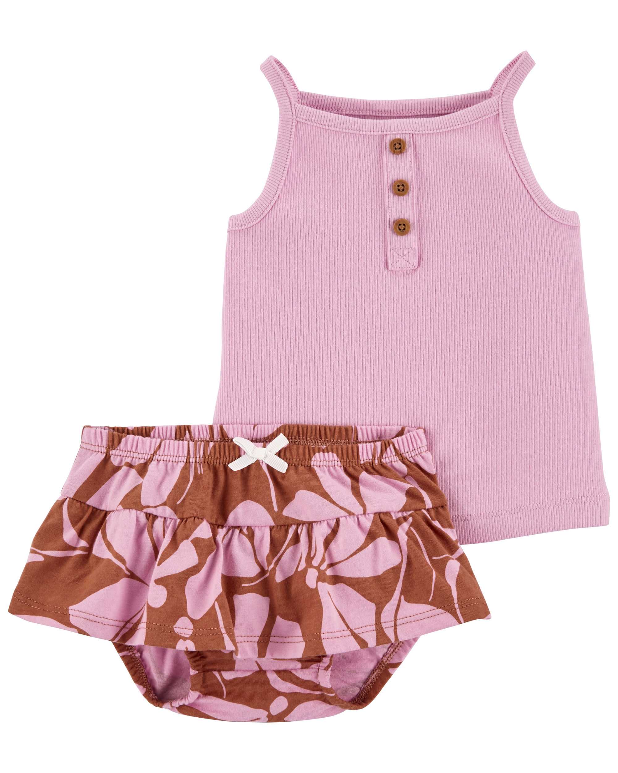 Set 2 Piese Top Si Fusta Cu Flori