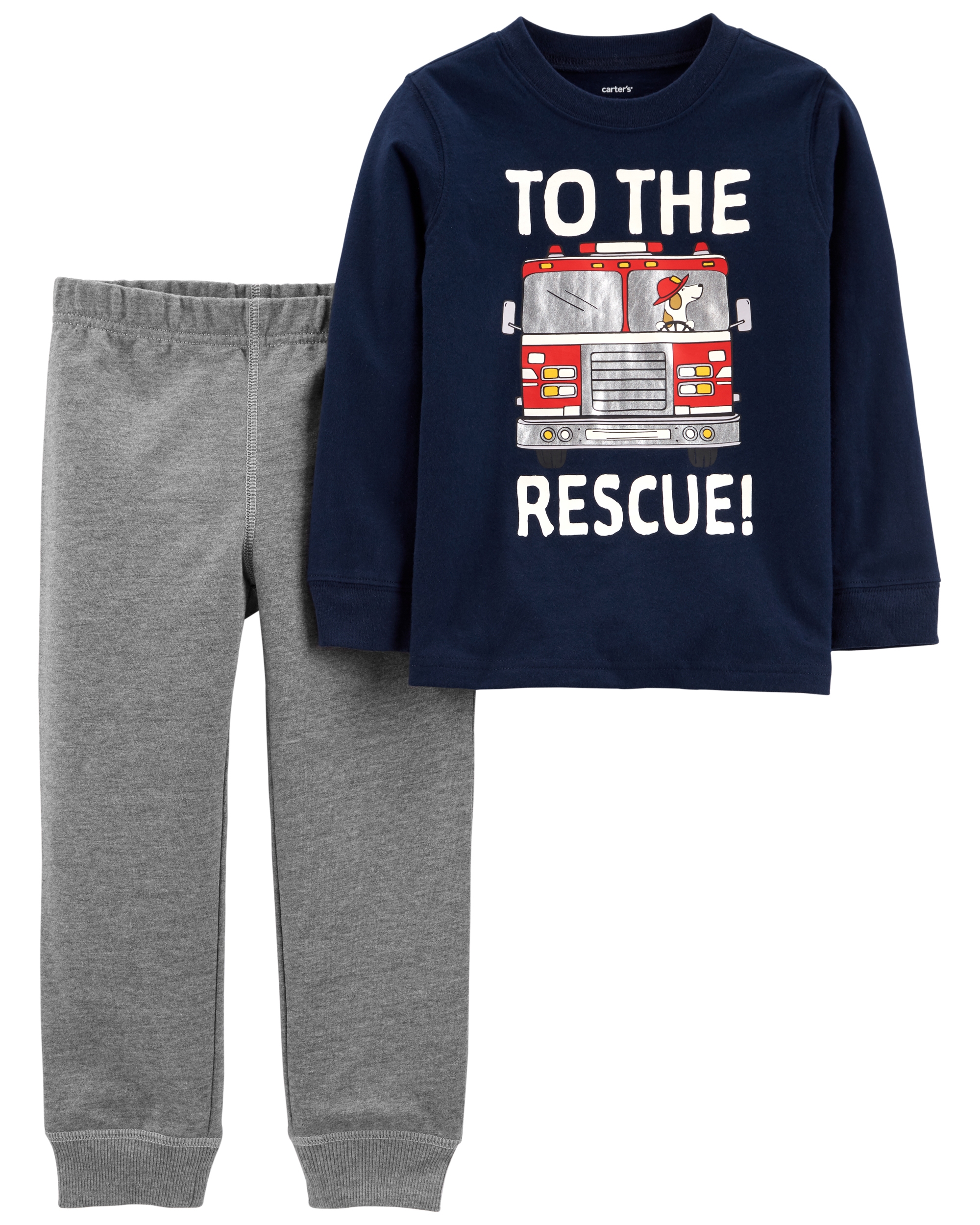 Carter’s Set 2 piese pantaloni si bluza Masina de pompieri Carter's imagine 2022