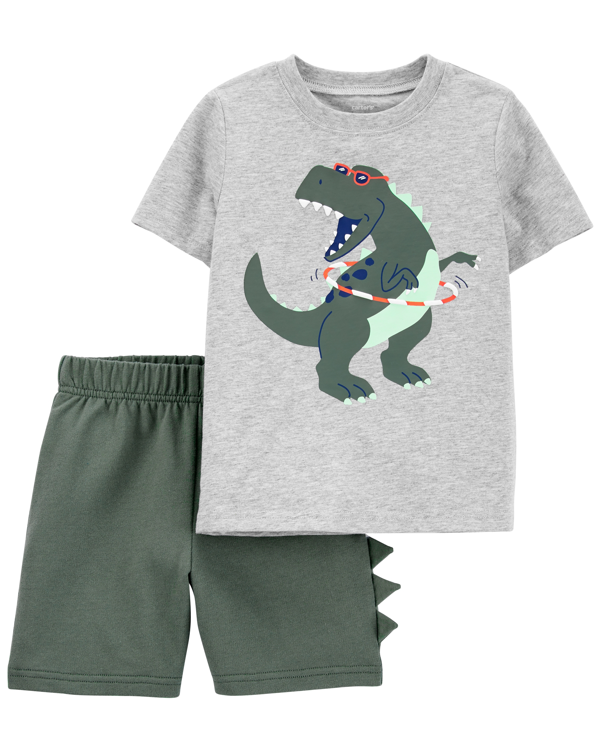 Carter's Set 2 piese tricou si pantaloni scurti Dinozaur 