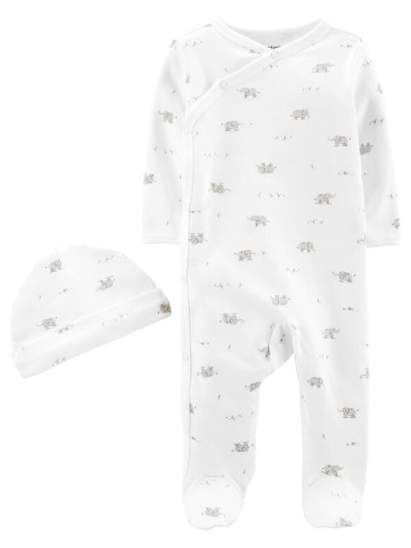 Carter’s Set 2 piese Elefantel pijama si caciulita
