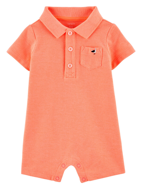 Carter’s Salopetă bebelus tip cămașă portocaliu neon