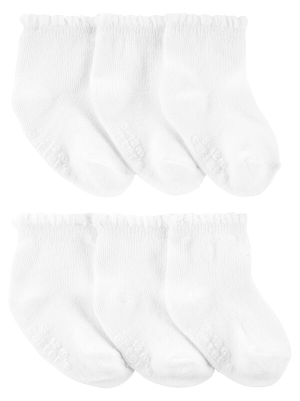 Carter’s Set 6 perechi de sosete bebe alb