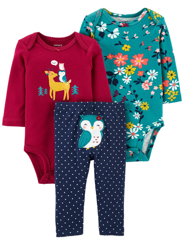 Carter’s Set 3 Piese bebelus 2 body si pantaloni Bufnita
