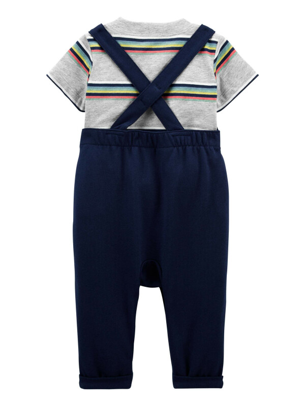 Carter’s Set 2 piese tricou cu dungi si salopeta