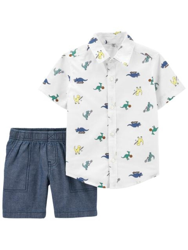 Carter's Set 2 piese camasa si pantaloni scurti Dinozauri 