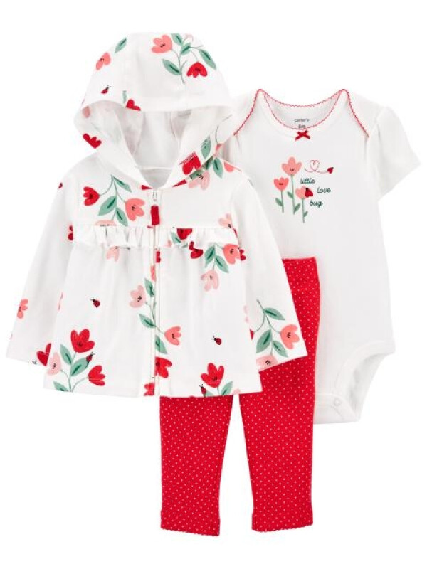 Carter's Set 3 piese hanorac body si pantaloni Flori 