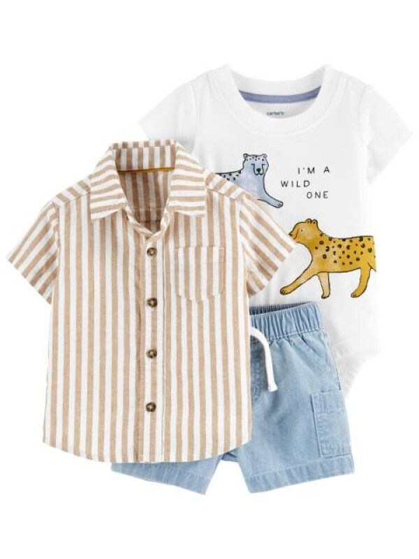 Carter's Set 3 piese camasa body si pantaloni Leopard