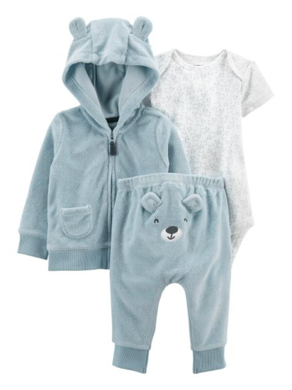 Carter's Set 3 piese hanorac body si pantaloni Ursulet