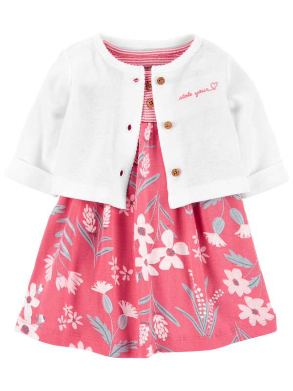 Carter's Set 2 piese rochita si cardigan Flori