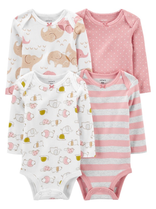 Set 4 piese body elefanti roz
