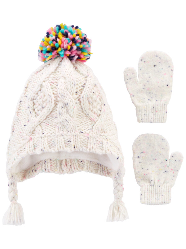 Carter's Set caciula si manusi cu ciucuri 