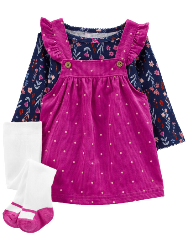 Carter's Set 3 piese sarafan bluza si ciorapei Buline