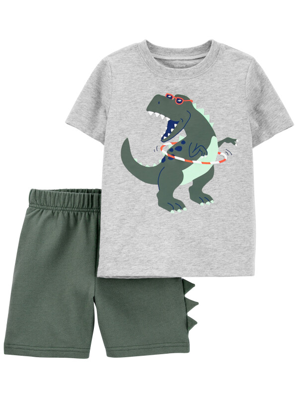 Carter's Set 2 piese tricou si pantaloni scurti Dinozaur