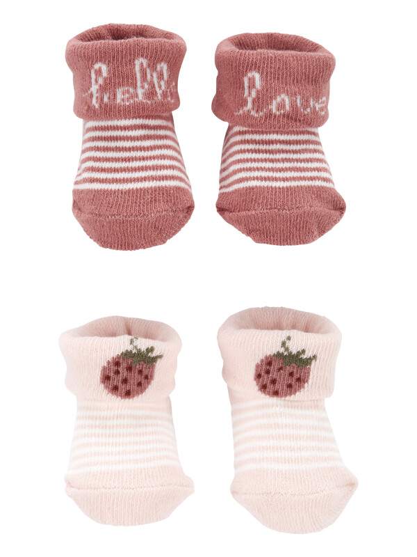 Set 2 perechi sosete roz hello love