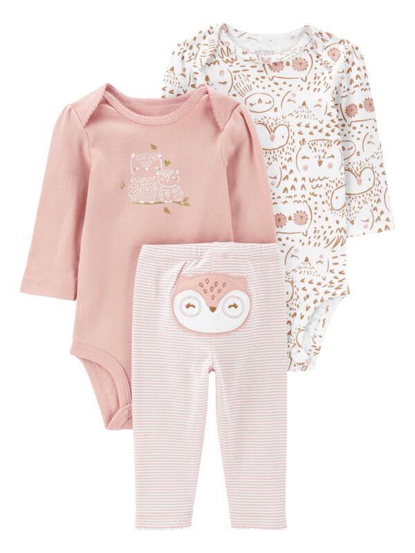 Set 3 piese pantaloni si 2 body-uri bufnita