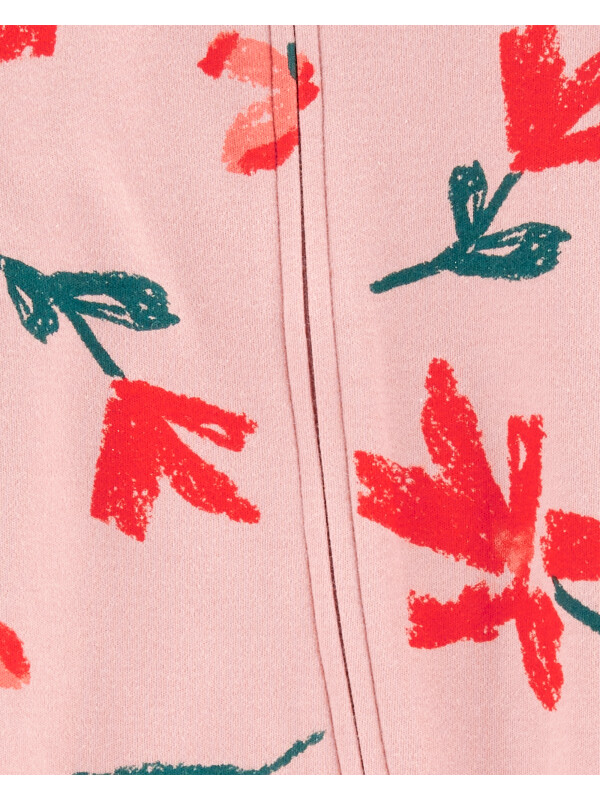 Pijama roz cu floricele