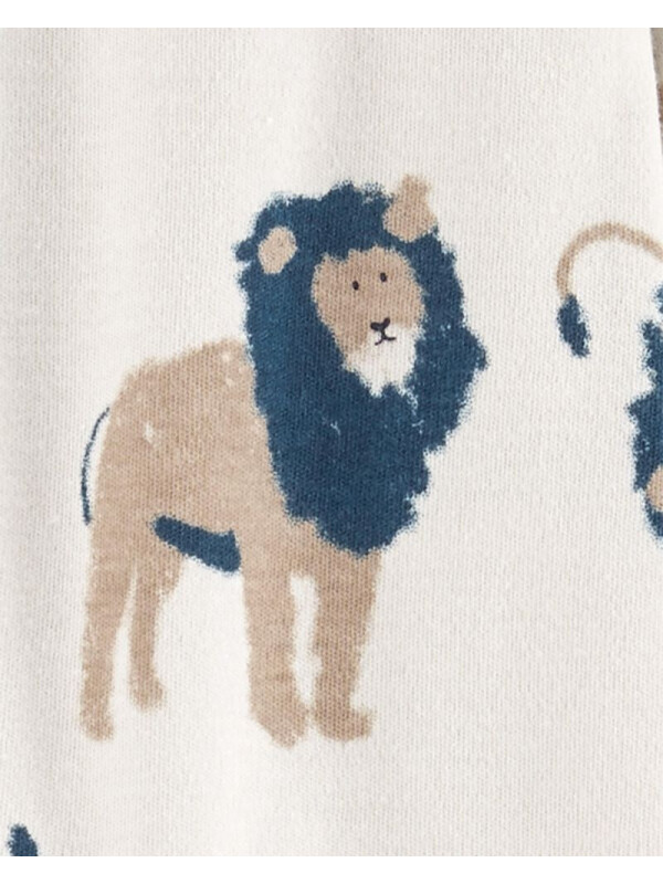 Pijama alb cu leu