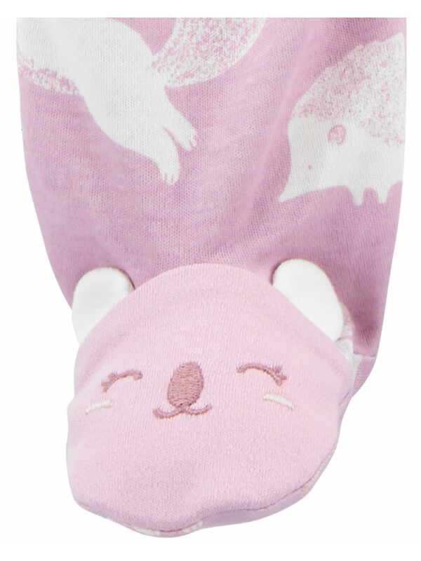 Pijama roz animale padure