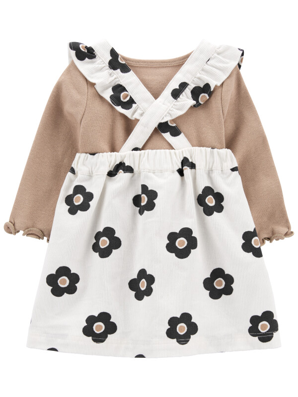 Set 3 piese rochita, bluza si ciorapei floricele