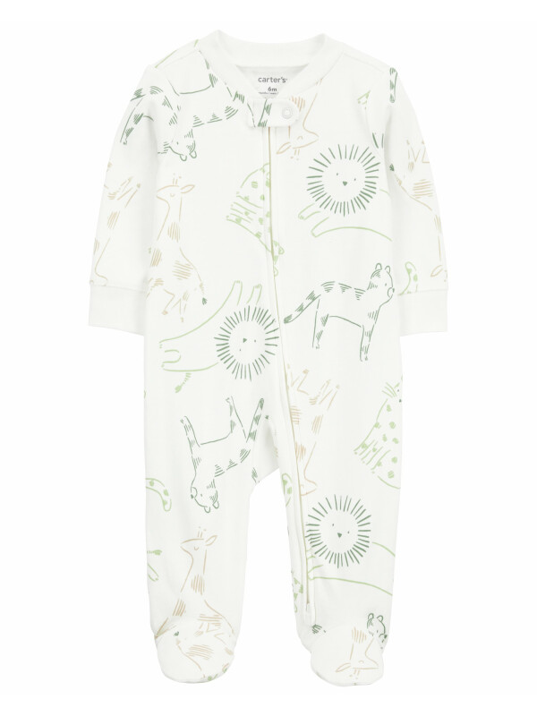 Pijama alb cu animalute