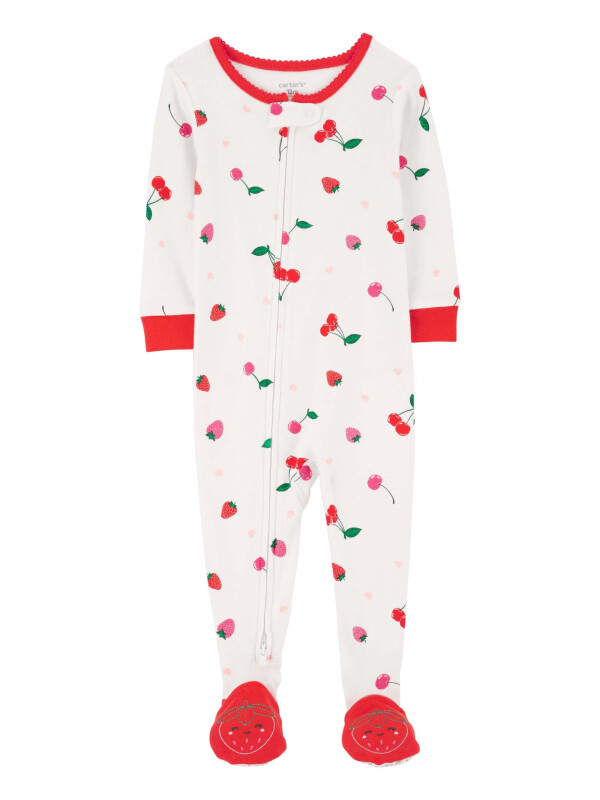 Pijama alb cu fructe