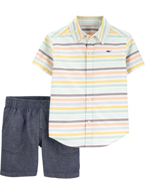 Carter's Set 2 piese pantaloni si camasa cu dungi