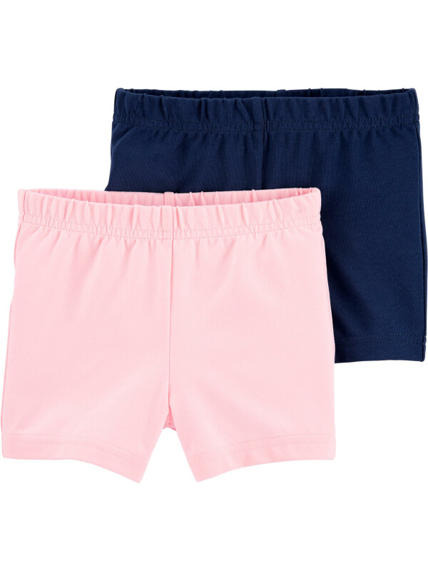 Carters Set 2 piese pantaloni scurti roz si bleumarin