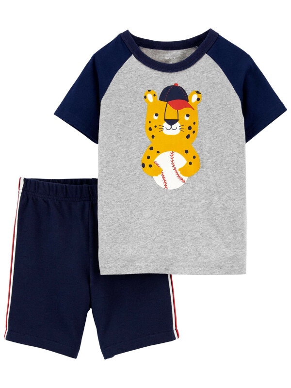 Carter’s Set 2 piese tricou si pantaloni scurti Leopard
