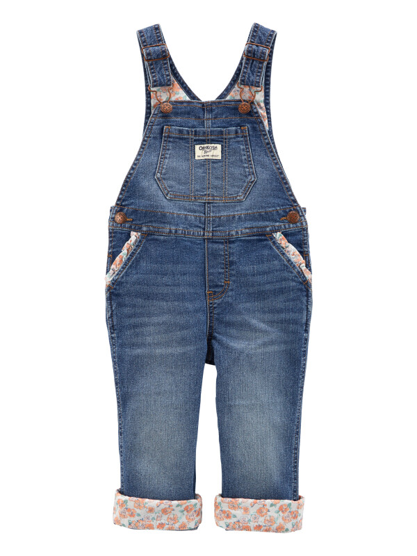 Salopeta denim flori