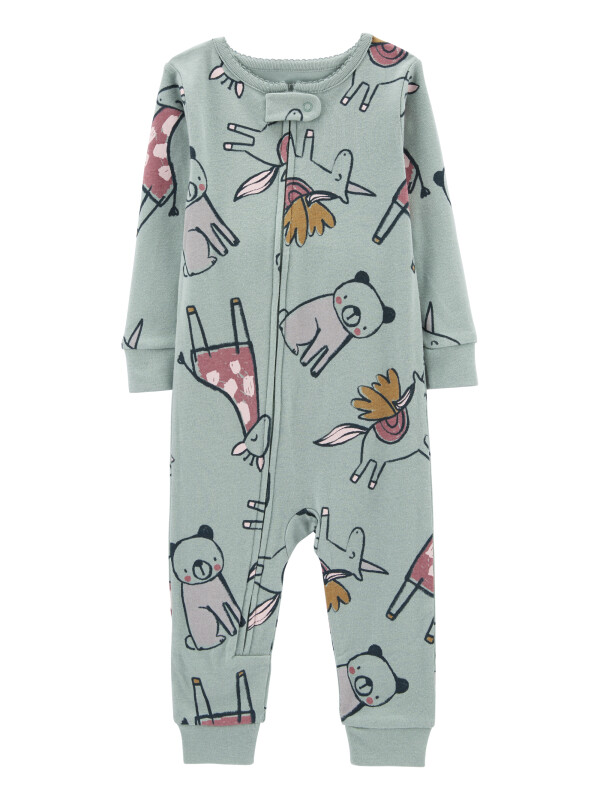 Pijama verde unicorni