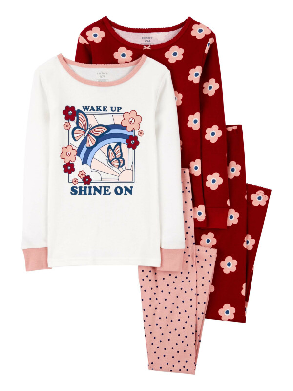 Set 2 piese pijamale floricele fluturasi