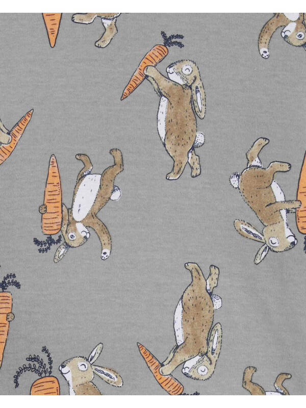 Pijama 2 piese gri cu iepuras