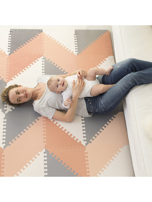 Skip Hop Covoras de joaca puzzle - Geometric Playspot, Gri / Roz