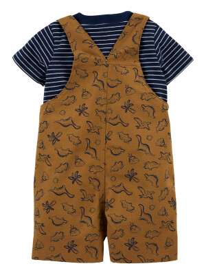 Carter's Set 2 piese tricou si salopeta Dinozauri 