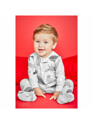 Pijama gri cu negru si animalute