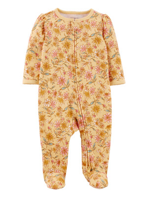 Pijama galben cu flori