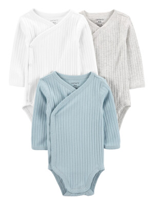 Set 3 piese body alb gri albastru