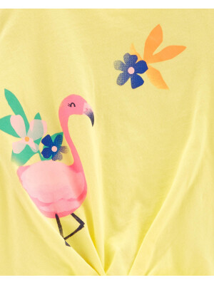 Set 2 piese tricou si pantaloni scurti Flamingo