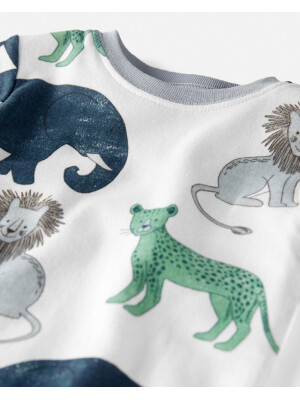 Pijama 2 piese 100% bumbac organic Animale