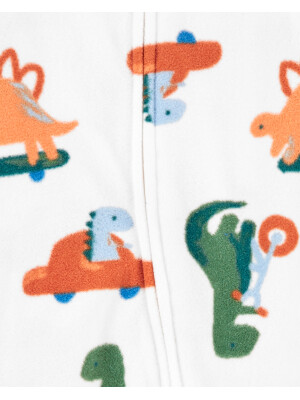 Pijama alb dinozauri