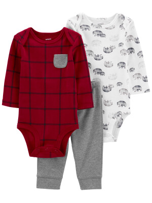 Set 3 piese pantaloni si 2 body-uri ursi polari