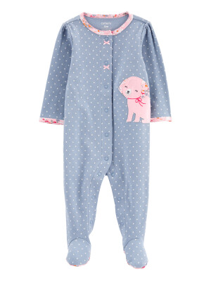 Pijama bleu cu catel roz