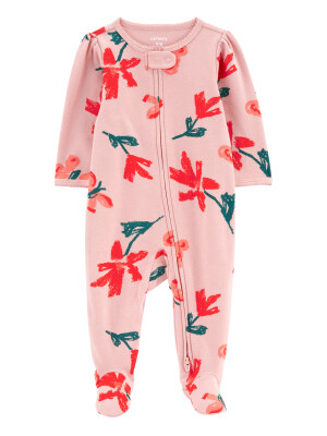 Pijama roz cu floricele