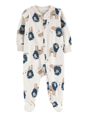 Pijama alb cu leu