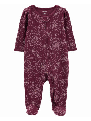 Pijama visiniu cu model floral